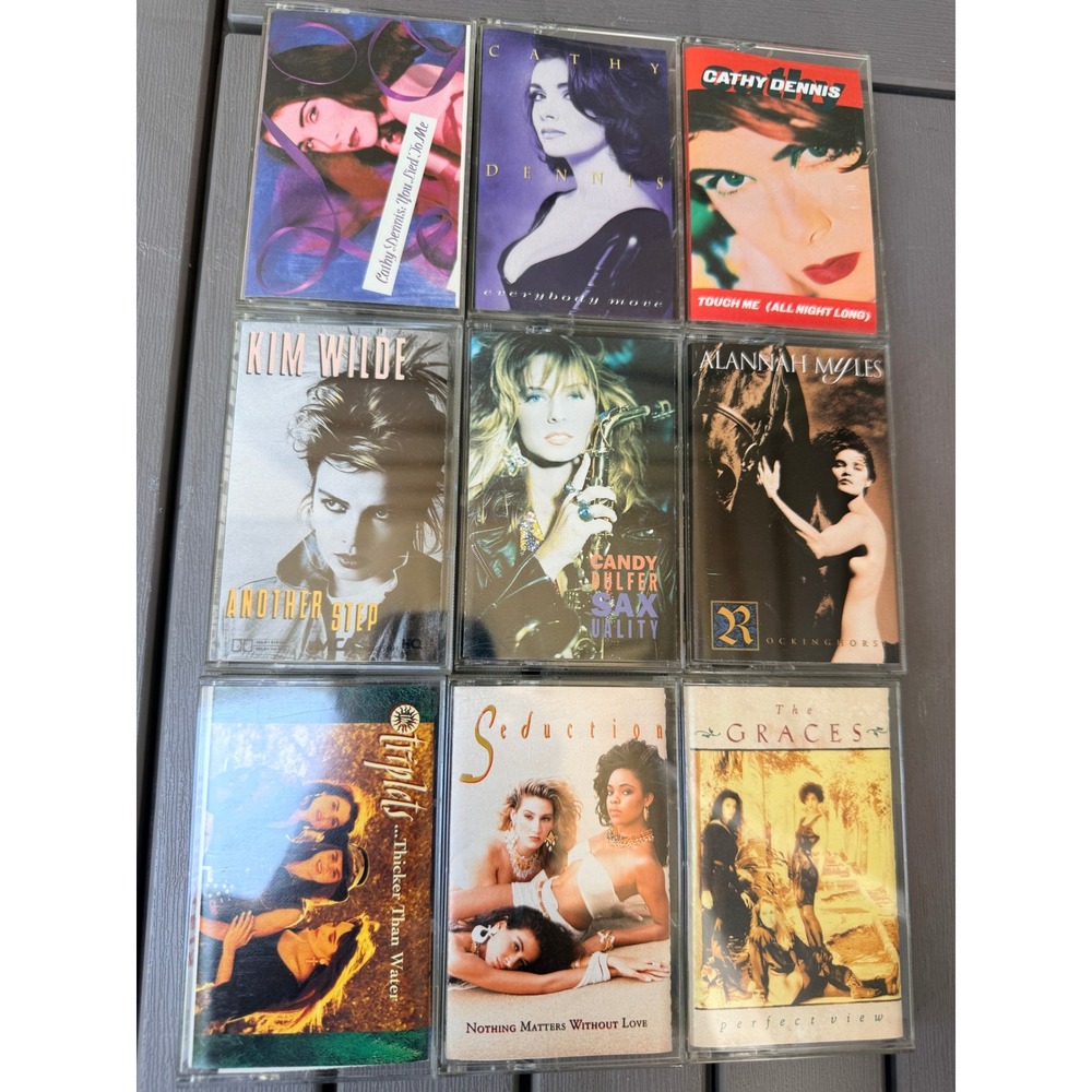 Lot of 9 Vintage Cassette Tapes Cathy Dennis Kim Wilde Alannah Myles Pop Rock
